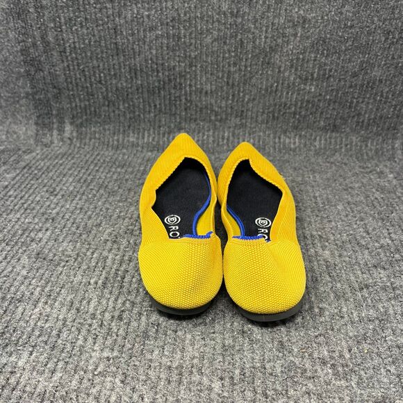 Rothy’s The Point Pointed Toe Flats Yellow Slip On Knit Women’s 8 - Picture 3 of 6